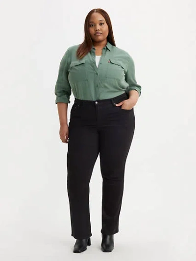 Levi's 724 High Rise Slim Straight Fit Women's Jeans (plus Size) 20m In Soft Black