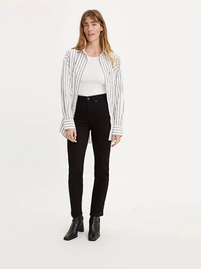 Levi's 724 High Rise Slim Straight Women's Jeans 26x32 In Black Sheep