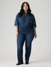 Levi's 724 High Rise Slim Straight Women's Jeans (plus Size) 26l In Chelsea Carbon Glow