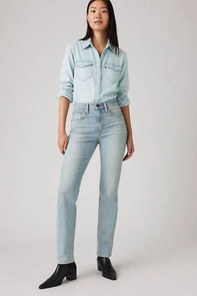 Levi's 724 High Rise Straight Jeans In Blue