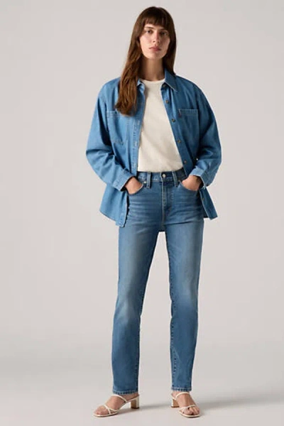 Levi's 724 High Rise Straight Jeans In Blue