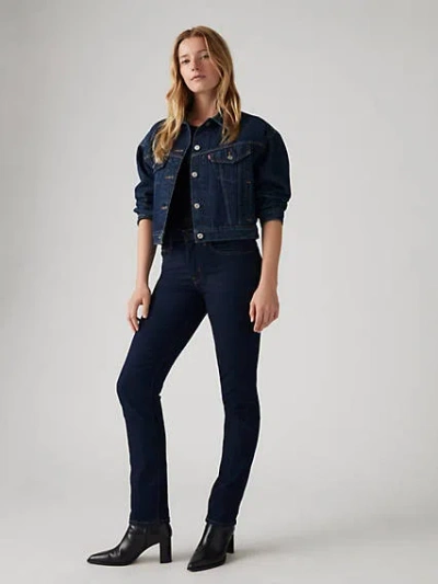 Levi's 724 High Rise Straight Jeans In Blue Wave