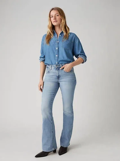 Levi's 726 High Rise Flare Jeans In Blue Wave Light