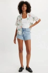 Levi's Darlene Linen Blend Short Sleeve Shirt In Blue