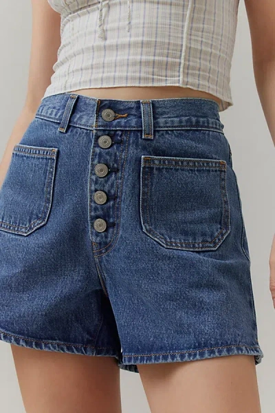 Levi's '80s Patch Pocket Denim Mom Short In Tinted Denim, Women's At Urban Outfitters