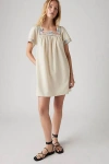 Levi's Ambre Babydoll Dress In Beige / Oatmeal Heather