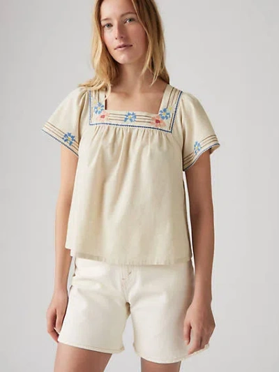 Levi's Ambre Cotton Linen Babydoll Blouse