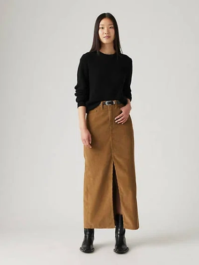 Levi's Ankle Column Corduroy Skirt In Ermine