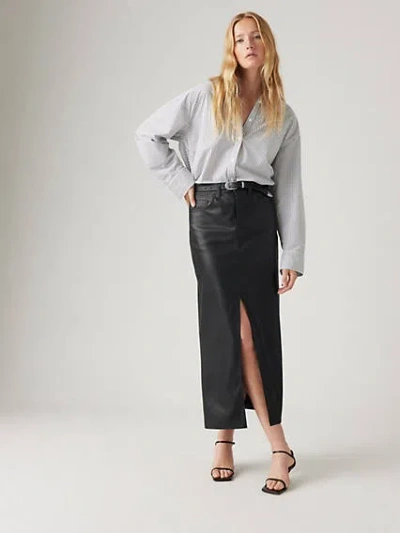 Levi's Ankle Column Skirt In Leather Night