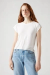 Levi's Bridget Cotton Linen Short Sleeve T-shirt In White