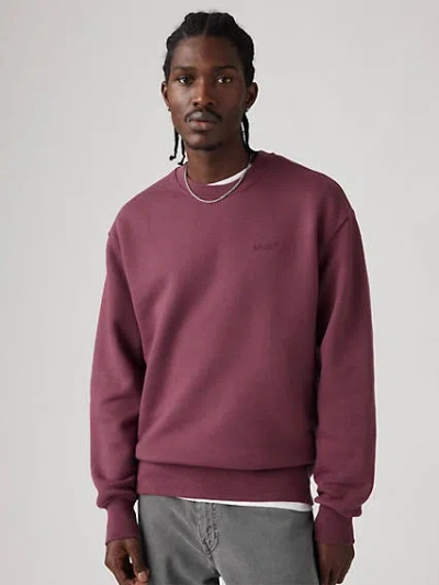 Levi's Authentic Crewneck Sweatshirt In Rose Wine And Fig