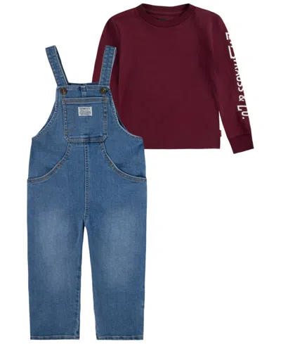 Levi's Baby Boys Baggy Taper Overall, 2-piece Set In Chocolate Truffle