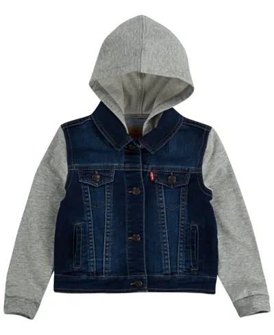 Levi's Kids' Baby Boys French Terry Sleeve Trucker Jacket In Deep Blue