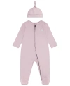 LEVI'S BABY BOYS OR GIRLS FOOTED COVERALLS AND HAT SET