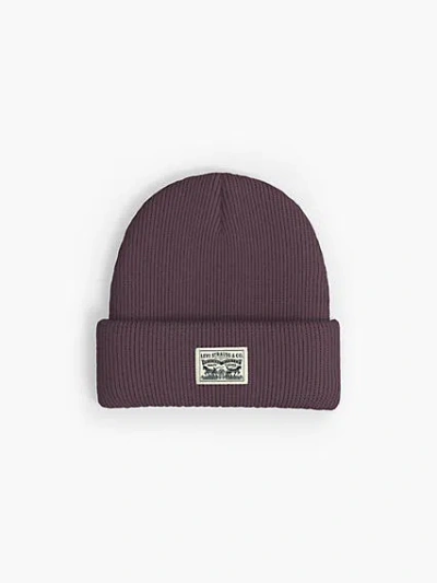 Levi's Backpatch Beanie In Dark Purple