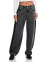 Levi's Black Superlow Loose Jeans In Satin Spats