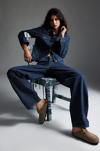 Levi's Baggy Dad Jean In Partly Masked/dark Wash, Women's At Urban Outfitters In Dark Blue