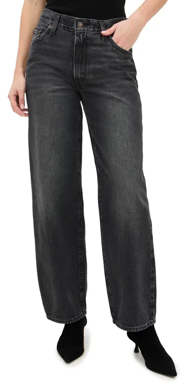 Levi's Black Recrafted Baggy Dad Jeans In Satin Spats