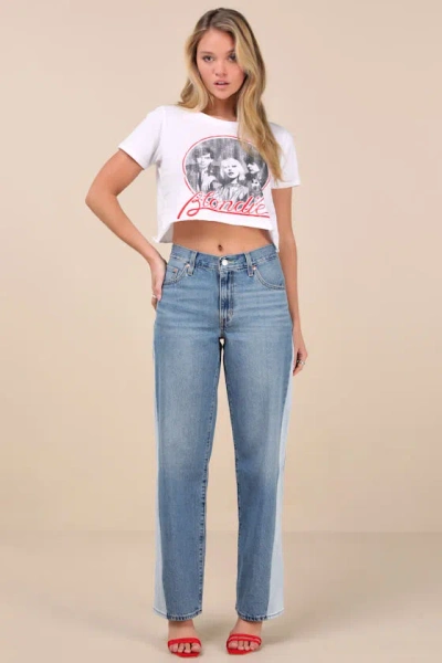 Levi's Baggy Dad Pieced Medium Wash Wide-leg Jeans In Blue