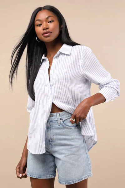 Levi's Baggy Light Wash Denim High-rise Long Shorts