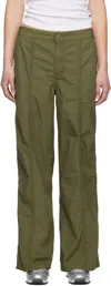 Levi's Khaki Baggy Parachute Trousers In Green