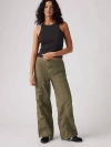 Levi's Women's Cotton Mid-rise Baggy Parachute Pants In Ivy Green