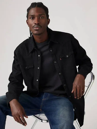 Levi's Barstow Western Denim Shirt In Marble Black