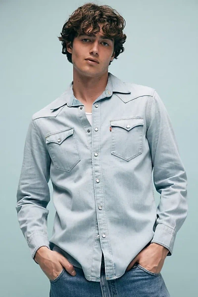 Levi's Barstow Western Shirt Top In Light Blue, Men's At Urban Outfitters