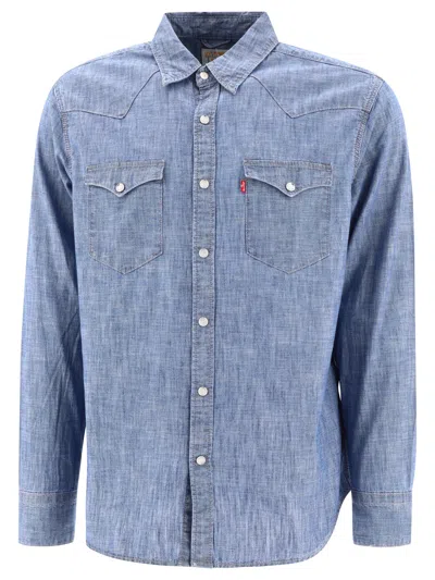 Levi's Barstow Western Shirts Light Blue In Brown