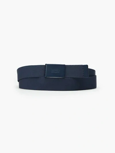 Levi's Batwing Logo Web Belt In Navy Blue