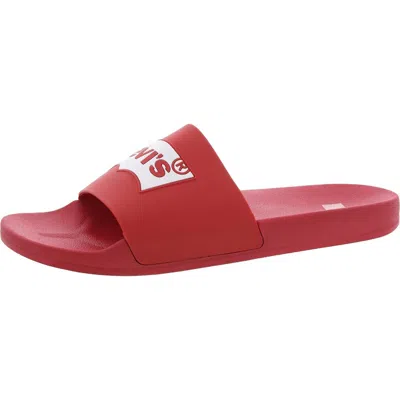 Levi's Batwing Mens Open Toe Slip On Slide Sandals In Red