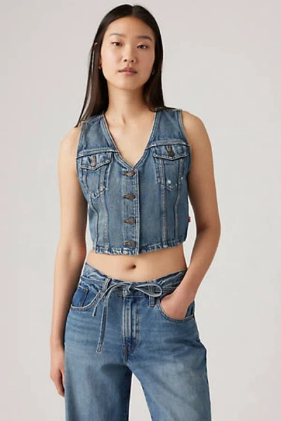 Levi's Bella Denim Corset In Blue