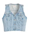 Levi's Levis Womens Kind Of Fun 2 Mona V-neck Cotton-denim Vest In I Will - Blue