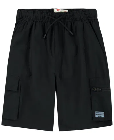 Levi's Kids' Big Boys Parachute Cargo Shorts In Jet Black