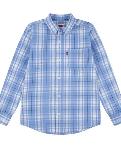 Levi's Kids' Big Boys Remastered Woven Shirt In Della Robbia Blue