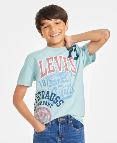 Levi's Kids' Big Boys Reworked Original Graphic T-shirt In  Blue Surf