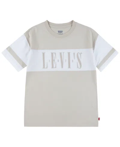 Levi's Kids' Big Boys Sporty Color Blocked T-shirt In Oatmeal