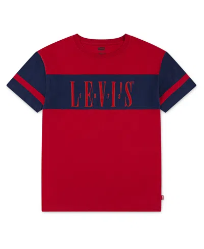 Levi's Kids' Big Boys Sporty Colorblock T-shirt In Pompeian Red