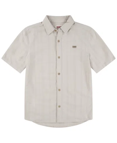 Levi's Kids' Big Boys Textured Striped Shirt In Oatmeal