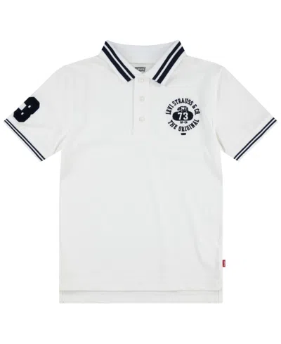 Levi's Kids' Big Boys Tipped Polo Tee In Bright White