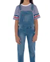 Levi's Big Girls Adjustable Waistband Girlfriend Denim Overalls In 452 C Sky