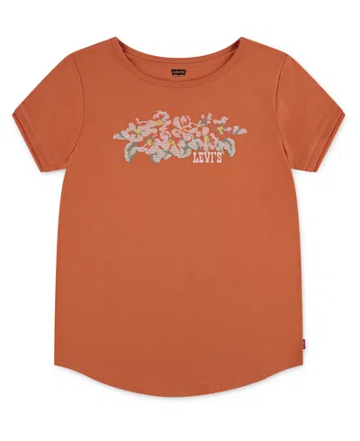 Levi's Kids' Big Girls Double Cuff Floral T-shirt
