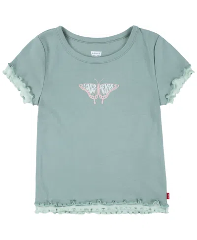 Levi's Kids' Big Girls Double Layer Knit Top In Green Milieu