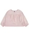 Levi's Big Girls Eyelet Mixing Long Sleeve Top In Lotus
