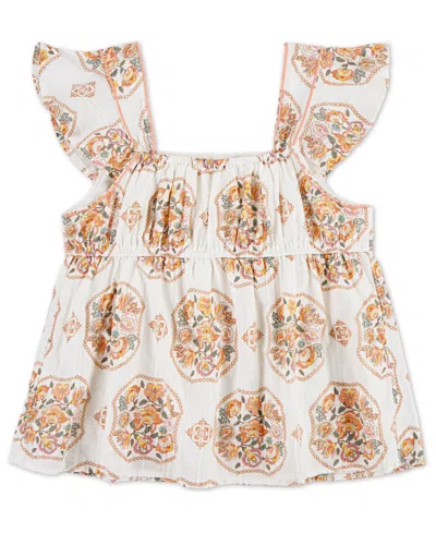 Levi's Kids' Big Girls Flutter Sleeve Top In White