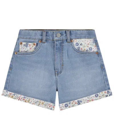 Levi's Kids' Big Girls Print Block Mom Shorts In Fully Baked