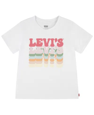 Levi's Kids' Big Girls Retro Short Sleeve T-shirt In White Bright