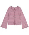 Levi's Big Girls Ribbed Bell-sleeve Knit Top In Ahsmauve S