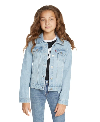 Levi's Kids' Big Girls Stylish Collared Denim Trucker Jacket In Alanis
