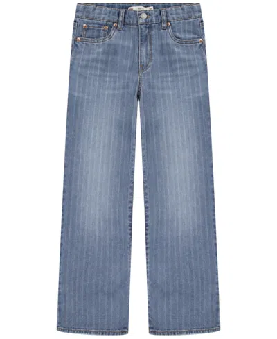 LEVI'S BIG GIRLS TEXTURED STRIPED WIDE LEG JEANS
